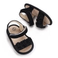 thumbnail image 2 of LIIPEE Baby Sandals Summer Children Toddler Sandals Boys Girls Flat Bottom Open Toe Shoes Breathable Solid Color Ribbon Flowers Simple Comfortable Walking Shoes,Black,1, 2 of 9