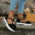 thumbnail image 5 of Lovskoo 2024 Women's Platform Shoes Round Toe Flat Pumps Thick Sole Buckle Strap Casual Beach Shoes Black, 5 of 8