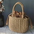 thumbnail image 2 of CHOK Straw Bags for Women Hand-woven Handle Ring Small Hobo Bag Retro Summer Beach Rattan Bag, 2 of 6