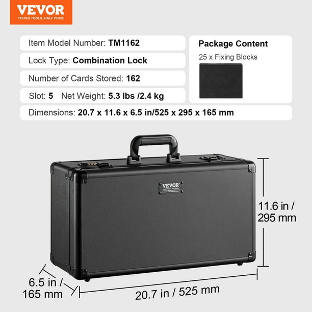 VEVOR 162 PSA Graded Card Storage Box 5 Slots Sports Card Holder