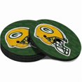 thumbnail image 1 of wonima02 Coasters for Drinks，Green Yellow Design Cup Coasters Set of 4 for Tabletop,Coffee Table，Drinking Coaster for Sport Football Fans，Non-Slip Rubber Base - 4 Inches, 1 of 1