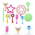 thumbnail image 3 of 9pcs Colorful Bubble Wand Set Outside Blowing Bubble Maker for Kids Toddlers, 3 of 6