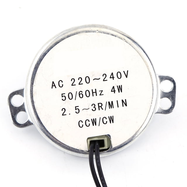Motor síncrono de CA con engranajes, 4 W, sentido horario/antihorario (2,5-3 RPM)