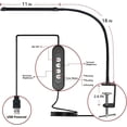 thumbnail image 5 of LED Desk Lamp with Clamp, Clamp Light with Adjustable Color Modes, Clip on Light with Long Flexible Gooseneck, Eye Care Lamp Clamp for Study, Work, Home, Office, Black, 12W, 5 of 6