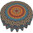 thumbnail image 2 of Bohemian Mandala Round Tablecloth 60 Inch Colorful Indian Boho Table Clothes Rustic Modern Art Waterproof Reusable Circle Table Cover for Picnic Party Dining Room Home Decor, 2 of 7