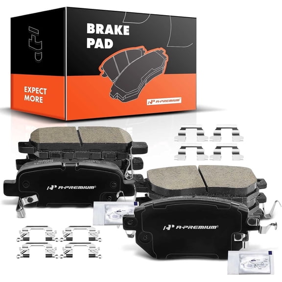 A-Premium Front and Rear Ceramic Disc Brake Pads Set Compatible with Select Nissan and Infiniti Models - Altima 2005-2006 Maxima 2004-2008 Murano 2003-2007 2009-2012FX35/FX45 2003-2005