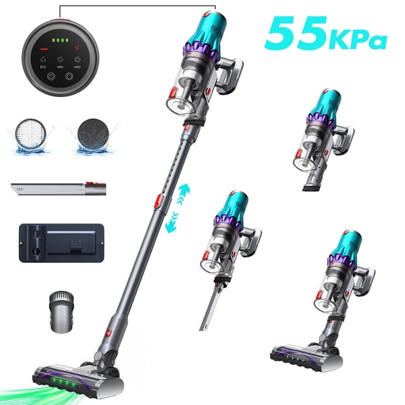 Vexwin Lightweight Cordless Vacuum Cleaner 55Kpa 60Mins 600W Brushless Motor for Pet Hair Carpet