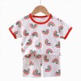 thumbnail image 4 of kpoplk Baby Boy Summer Clothes Set Toddler 18-24 Months 2 Piece Dinosaur Tee and Stripe Shorts(Red,18-24 M), 4 of 4