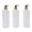 Gold-Black, variant on Wodtesl 3 pack PET Empty Refillable Bottles with Pump Dispensers for Shampoo, Lotion, Soap White-Gold(8.3 x 2.4 x 2.4 inches)