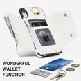 thumbnail image 6 of ChicShell Wallet Case for Apple iPhone XR, Crossbody Shoulder Strap Hand Wrist Cards Holder Ring Stand Bumper Drop Protection Phone Case for Girls Women, White, 6 of 9