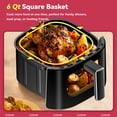 thumbnail image 4 of Freidora de Aire Carori 6QT Doble Calor 1700W con Ventana de Visualización, 4 of 9