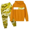 thumbnail image 3 of Utlike Boys Outfits Set Camo Print Hooded Sweatshirt And Pants Loose Fit Casual Outfit For Toddler Kids Autumn Winter Comfortable Playwear Size 11 Years-12 Years Orange, 3 of 4