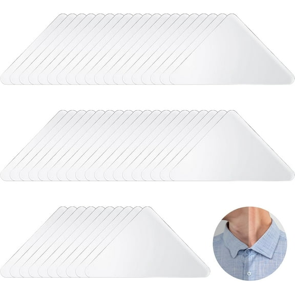 120 Pcs Men's Shirt Collar Stays, PVC Anti-Warping Collar Support for Dress Shirts and Polo Shirts