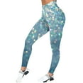 thumbnail image 3 of MKLEKYY Leggins deportivos para mujer push up para mujer Mardi pantalones de yoga ajustados de longitud larga con estampado brillante, 3 of 4