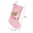 thumbnail image 2 of Pink Knitted Christmas Stocking with Teddy Bear Design and Hanging Loop, Single Pack, for 's First Christmas, Decoration, 2 of 4
