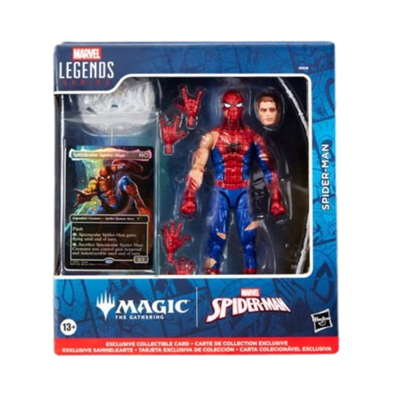 Marvel Legends Series Battle-Damaged Spider-Man 6" Action Figure with Magic: The Gathering Card