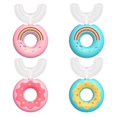 thumbnail image 1 of 4 Pack Kids Toothbrush, Food Grade Silicone Head, Lovely 360 U-Shape Toothbrush for Kids 7-12 Years Old, 1 of 5
