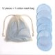 thumbnail image 1 of Blue 12 Uds almohadillas desmaquillantes faciales almohadillas de algodón reutilizables almohadillas de lactancia para limpieza de la piel de fibra de bambú, 1 of 3
