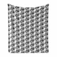 thumbnail image 1 of Floral Soft Flannel Fleece Blanket, Repetitive Abstract Leaves Monochromatic Classic Victorian Inspired Pattern, Cozy Plush for Indoor and Outdoor Use, 50" x 60", Charcoal Grey White, by Ambesonne, 1 of 5