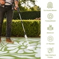 thumbnail image 6 of Lahome 6'x9' Outdoor Camping Rug - Waterproof Reversible Plastic Straw Mat,Green Flower Pattern for Camper, Garden & Tent (Green Flower), 6 of 9
