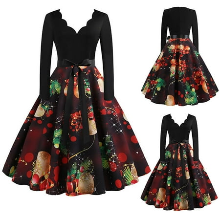 

WJHWSX Ugly Christmas Dress for Women Corset Cozy Santa Hat Modern/Fitted Long Dress With Sleeves for Prom Y2k Dress