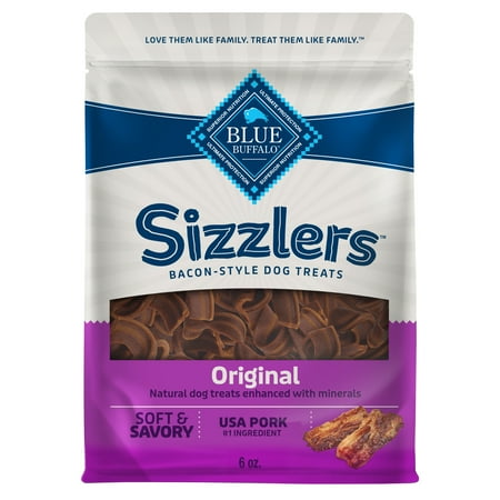 Blue Buffalo Sizzlers Bacon-Style Dog Treats with Real Pork, Original Flavor, 6-oz.