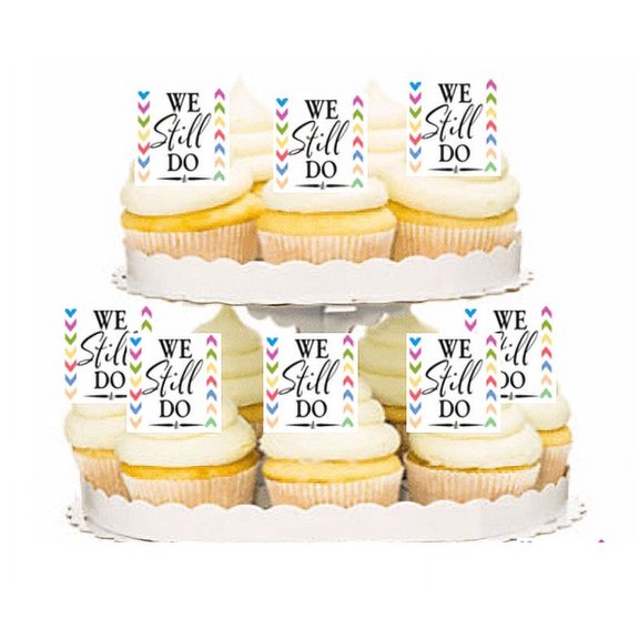 24pk We Still Do Rainbow Edible Cupcake Toppers