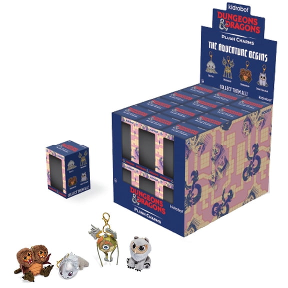 D&D: 3" Plush Charms Wave 2 Display - 24 Count Pack By Kidrobot, Collectible Keychains, Dungeons & Dragons