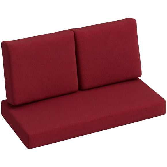 Outsunny 2 Seater Outdoor Seat Cushions Patio Furniture Cushions Wine Red