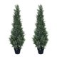 thumbnail image 1 of QinaQin Set de 2 árboles topiarios de cedro artificial de 5 pies, plantas decorativas para entrada, jardín o porch con estilo natural, 1 of 8