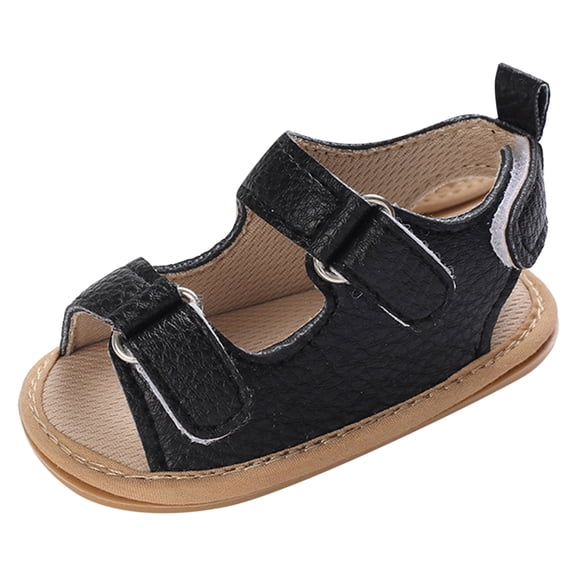 LNMQLPDBS Barefoot Baby Shoes Summer Shoes Outdoor First Walker Soft Sole Leather Breathable Beach Shoes Toddler Boy Unisex Baby Boys Girls Open-Toe Lightweight Non-Slip Shoes Black 12-18 Months