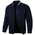thumbnail image 1 of pstuiky manga larga para hombre, Chaqueta de manga larga con cuello alto y cremallera de color liso para hombre tops de invierno para hombre s, 1 of 4