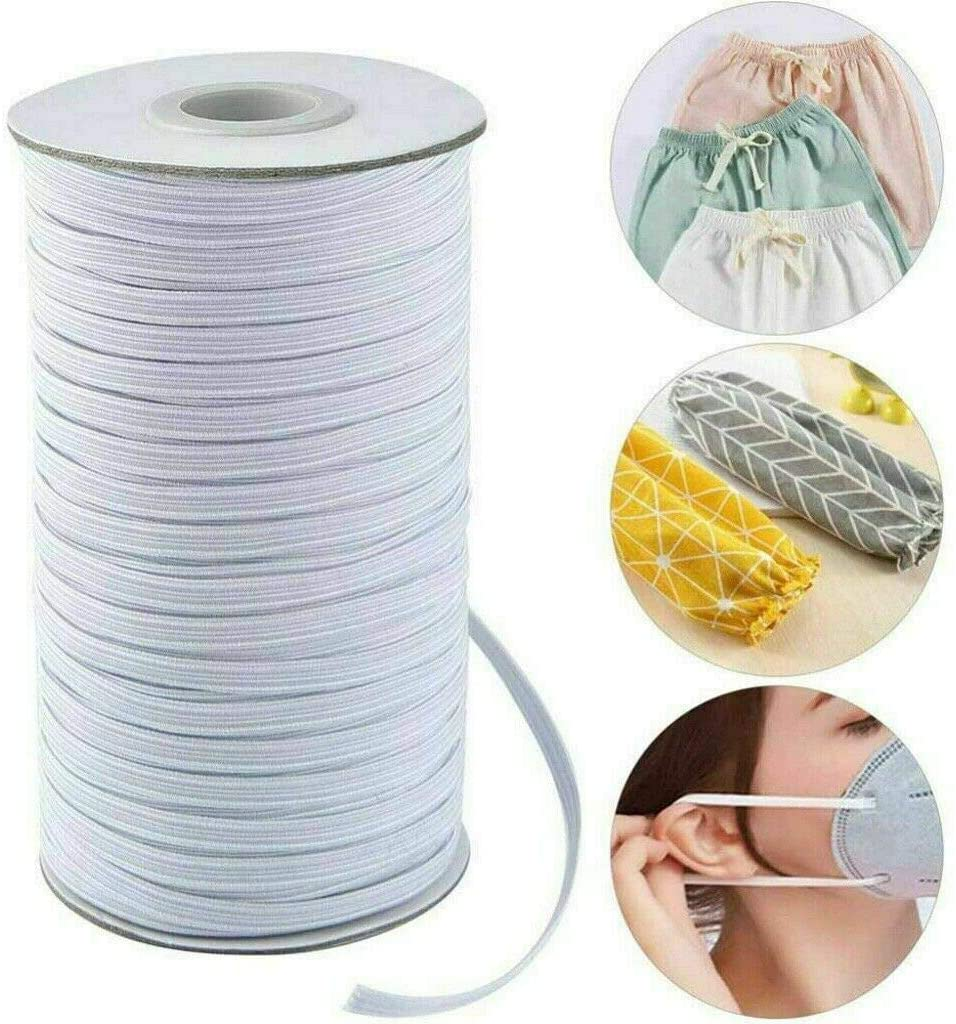 black, 1//4 inch Heavy Stretch String Elastic Bands for Knitting Arts /& DIY Crafts Mask Making Braided Elastic Cord High Elasticity Rope 100 Yards
