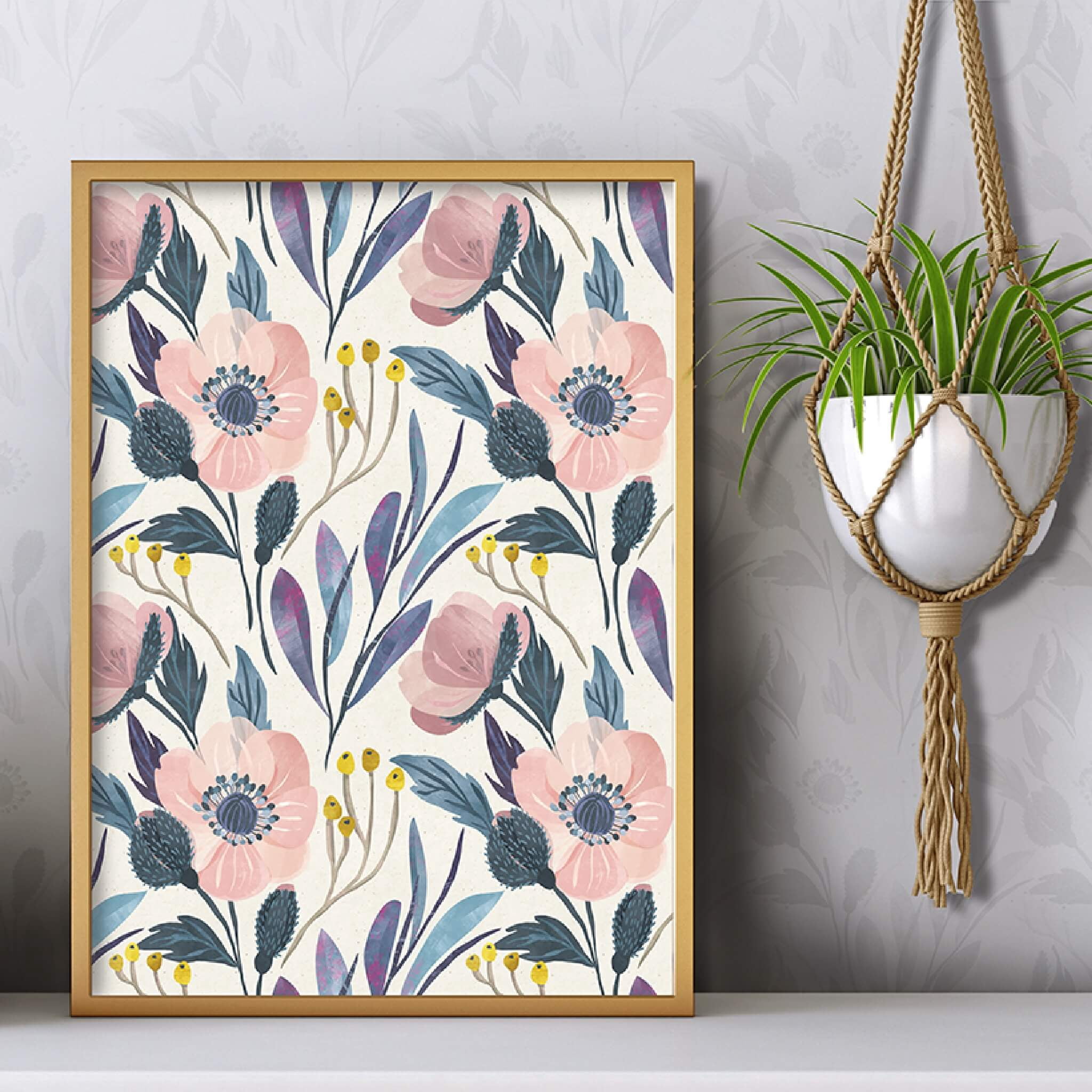 Main Street Floral 20.5 in x 16 ft Peel & Stick Self‑Adhesive Pink Wild Flower Wallpaper Roll (Covers 28.18 Sq ft)