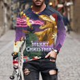 thumbnail image 1 of 2023 Automne Nouveaux Chandails à Manches Longues pour Hommes Imprimés Numériques Impression de Noël Coupe Ample Col Rond Chandail 3d Manches Longues, 1 of 5