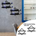 thumbnail image 5 of Soportes para botellas de vino de metal montado en la pared, organizador plegable para 2 botellas de licor, estante para vino montado en la pared para cocina, bar, bodega, negro 2, 5 of 5