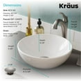 thumbnail image 5 of KRAUS Elavo 14-inch Round White Porcelain Ceramic Bathroom Vessel Sink and Spot Free Arlo Faucet Combo Set with Pop-Up Drain, Stainless Brushed Nickel Finish, 5 of 7