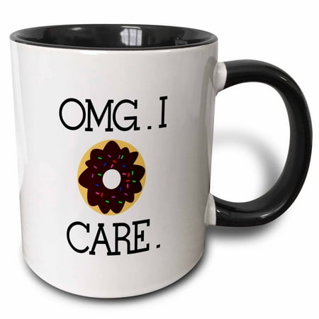 

3dRose OMG I Donut Care - Two Tone Black Mug 11-ounce