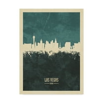 Trademark Fine Art 'Las Vegas Nevada Skyline Teal' Canvas Art by Michael Tompsett