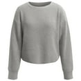thumbnail image 3 of Pullover Sweaters for Women 2025 Long Sleeve Crewneck Loose Plain Ribbed Knit Cropped Sweater Tops Fall Winter Outfits, 3 of 6