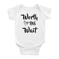 thumbnail image 1 of Worth The Wait Funny Baby Bodysuit Boy Girl Bodysuits, 1 of 3