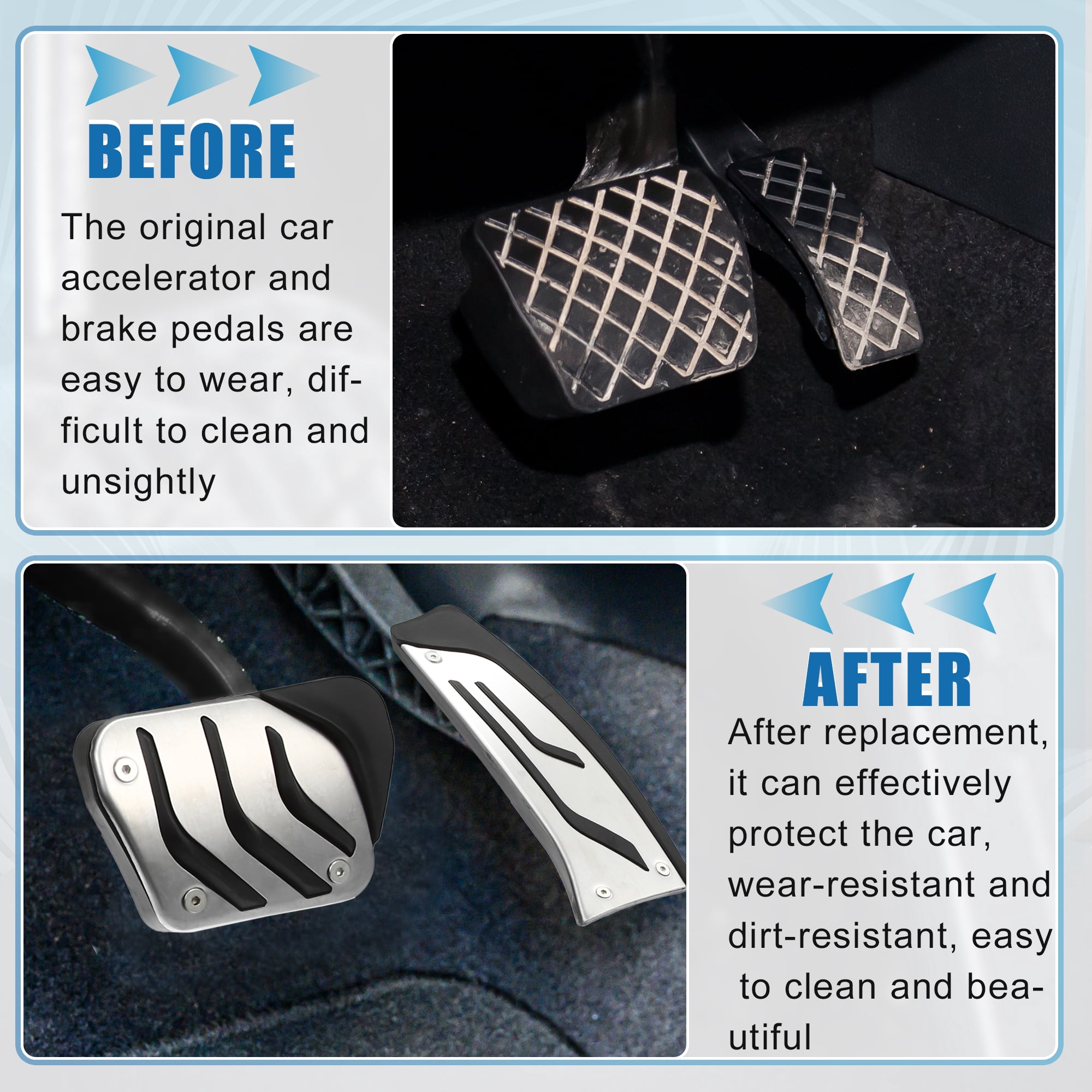Unique Bargains 3 Pcs Accelerator Pedal and Brake Cover Set for BMW 1 2 3 4 Series