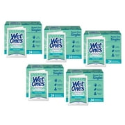 5 Pack Wet Ones Sensitive Skin Hand Wipes Unscented Individually Wrapped 24 Each