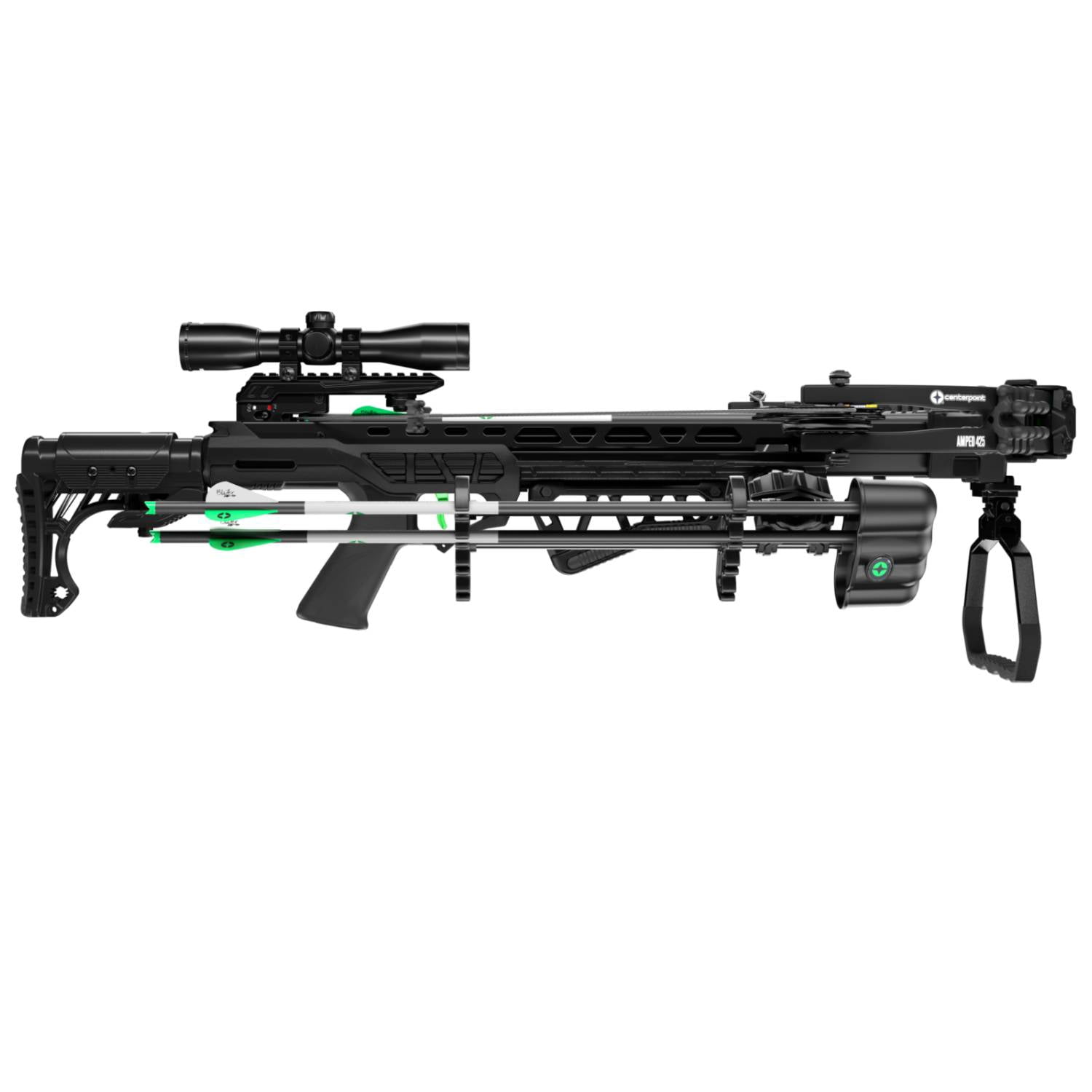 CenterPoint Archery Amped 425 FPS Compound Crossbow with Crossbow Package & Silent Crank (Black)