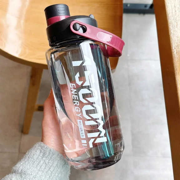 Large Capacity Plastic Water Bottle with Handle Portable Sports Drink Bottle for Outdoor Fitness Travel