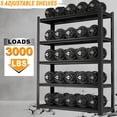thumbnail image 3 of Garage Shelf,Heavy Duty Storage Rack Load 3000lb,5-Tier Metal Garage Shelving for Kitchen,Basement,24" D x 47" W x 84" H, 3 of 16