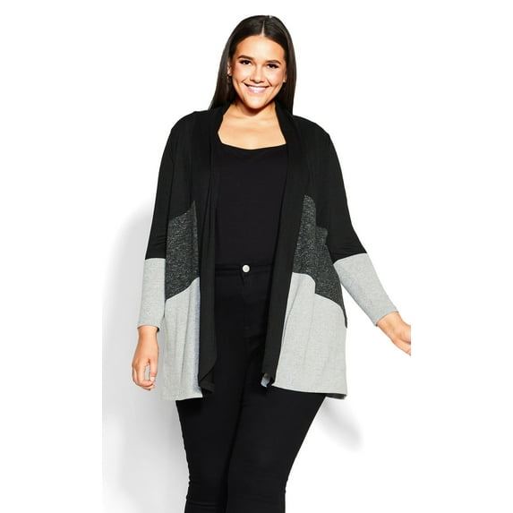 Avenue Women's Plus Size Cora Open Front Long Sleeves Cardigan