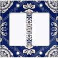 thumbnail image 6 of Metal Light Switch Plate Cover Mandala Blue White Floral Pattern Damask MDL078, 6 of 13