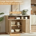 thumbnail image 3 of LEYAOYAO Buffet Cabinet with Storage, 45" Wooden Sideboard Cabinet with/Adjustable Shelf, Fluted Accent Cabinet for Dining Room, Kitchen, Natural Oak, 3 of 8