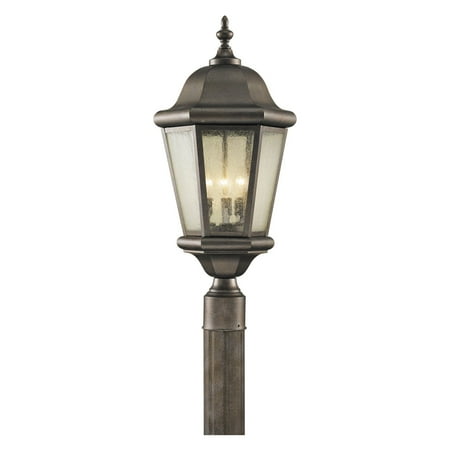 OL5907CB-Generation Lighting-Feiss Lighting-Martinsville-Three Light Outdoor Post Mount-Corinthian Bronze Finish-Incandescent Lamping Type